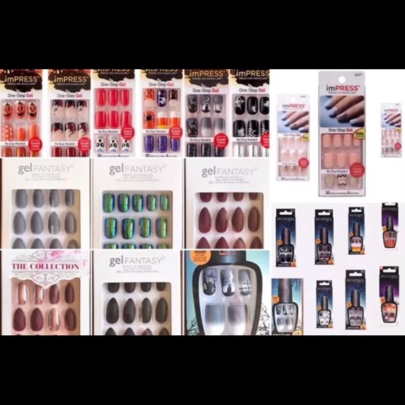 kiss impress nails halloween fall multicolored
